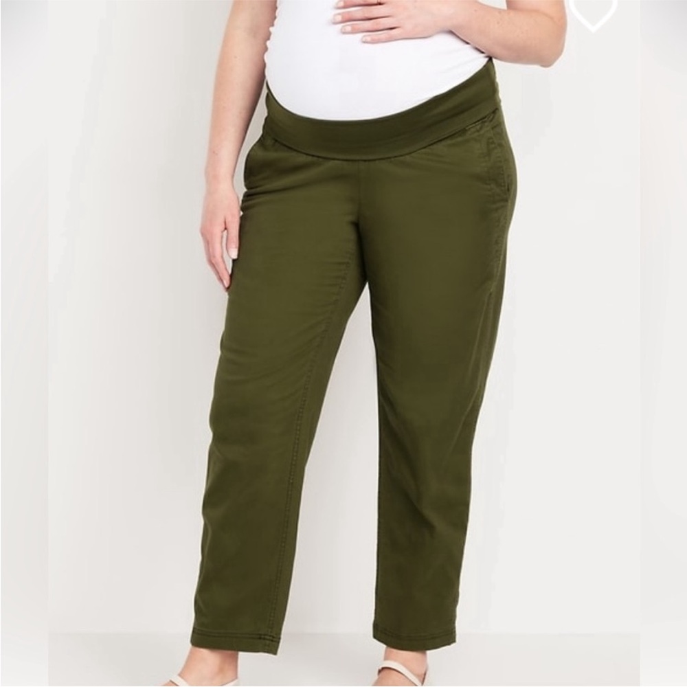Old Navy Olive Green Maternity Rollover-Waist OGC Chino Pants